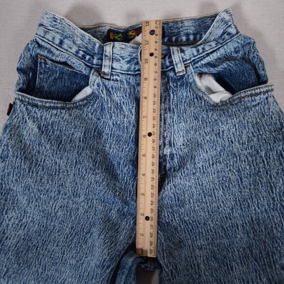 Vintage Sasson Acid Washed Blue Jeans Womens Size 9 Tapered Denim Pants FLAW - Picture 9 of 16
